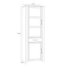 Bohol 2 Door 1 Drawer Tall Narrow Display Cabinet In Riviera Oak & White - Price Crash Furniture