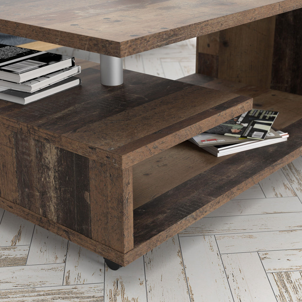 Bailey Coffee Table In Old Vintage Wood - Price Crash Furniture