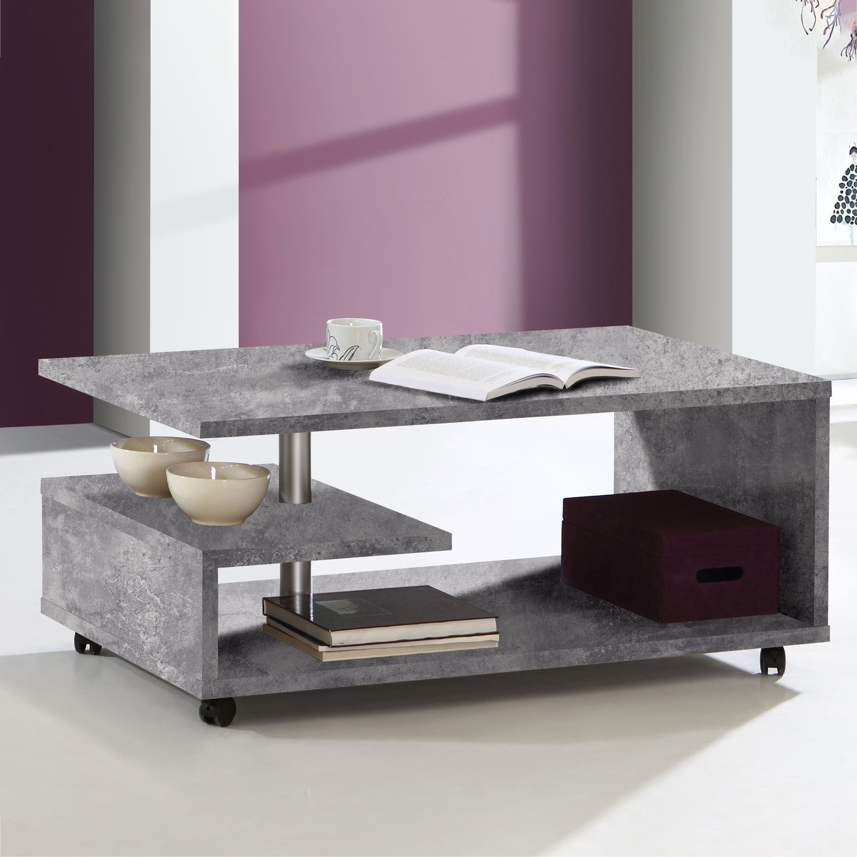 Bailey Coffee Table In Concrete Grey - Price Crash Furniture