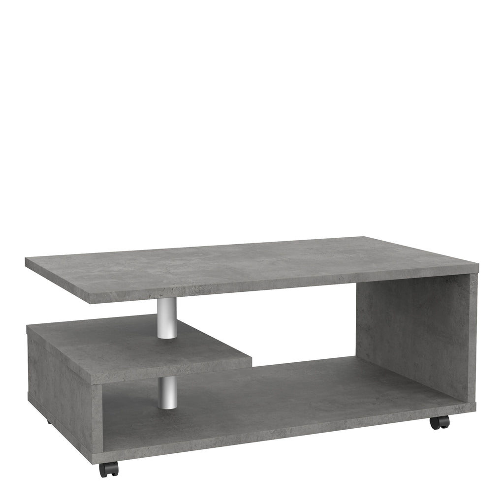 Bailey Coffee Table In Concrete Optic Dark Grey - Price Crash Furniture