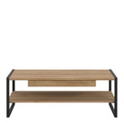 High Rock Storage Coffee Table with Shelf and Drawer In Riviera Oak - Price Crash Furniture