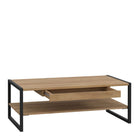 High Rock Storage Coffee Table with Shelf and Drawer In Riviera Oak - Price Crash Furniture