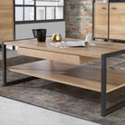 High Rock Storage Coffee Table with Shelf and Drawer In Riviera Oak - Price Crash Furniture