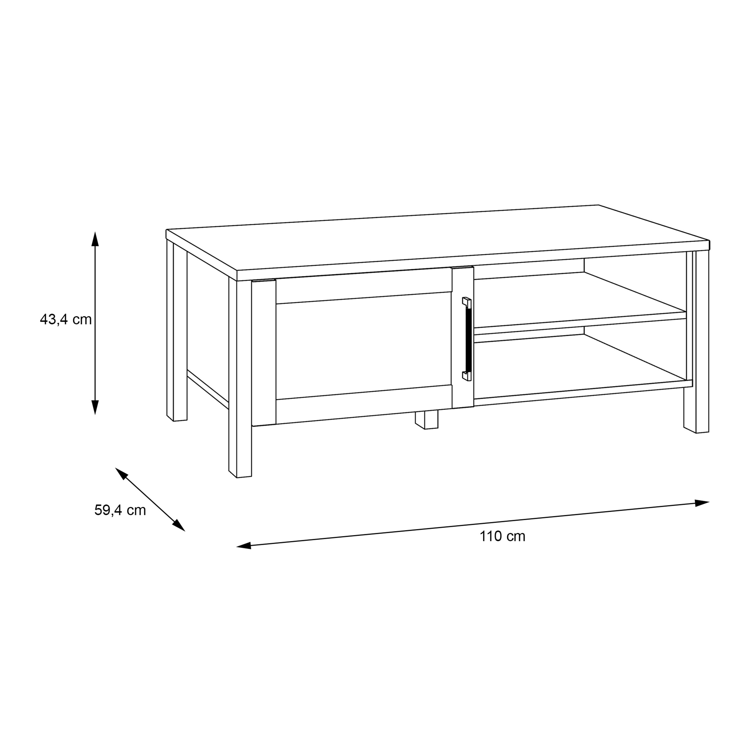 Malte Brun Storage Coffee Table In Waterford Oak - Price Crash Furniture