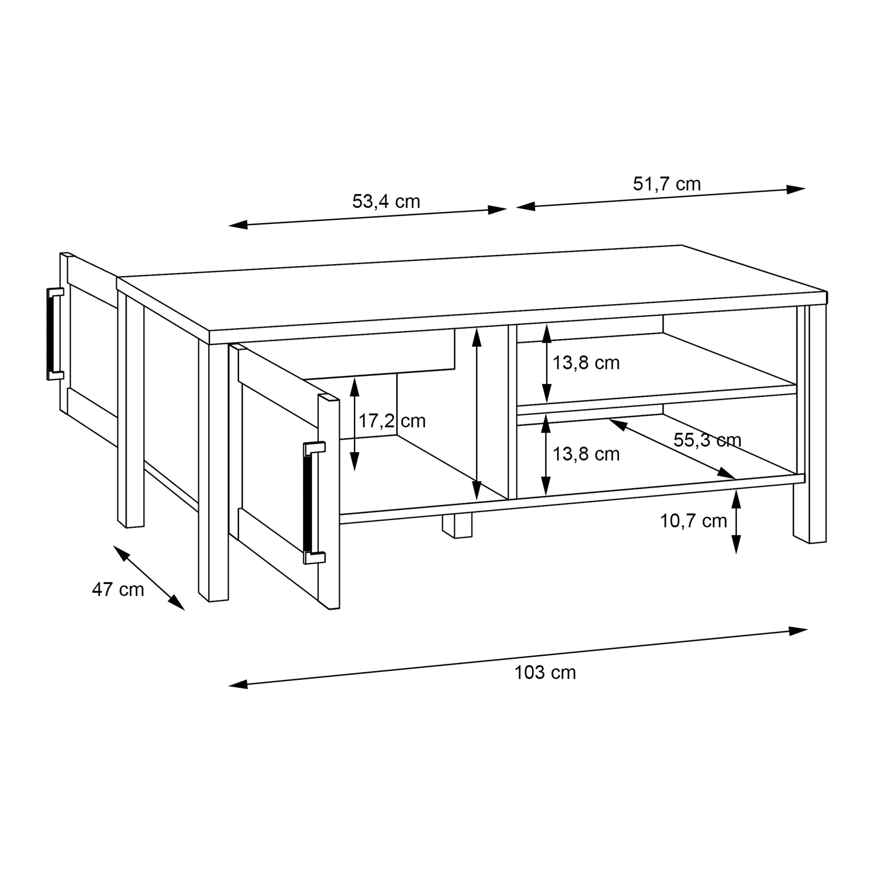 Malte Brun Storage Coffee Table In Waterford Oak - Price Crash Furniture