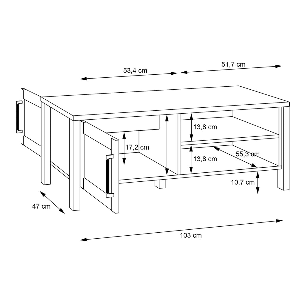 Malte Brun Coffee Table In Waterford Oak - Price Crash Furniture