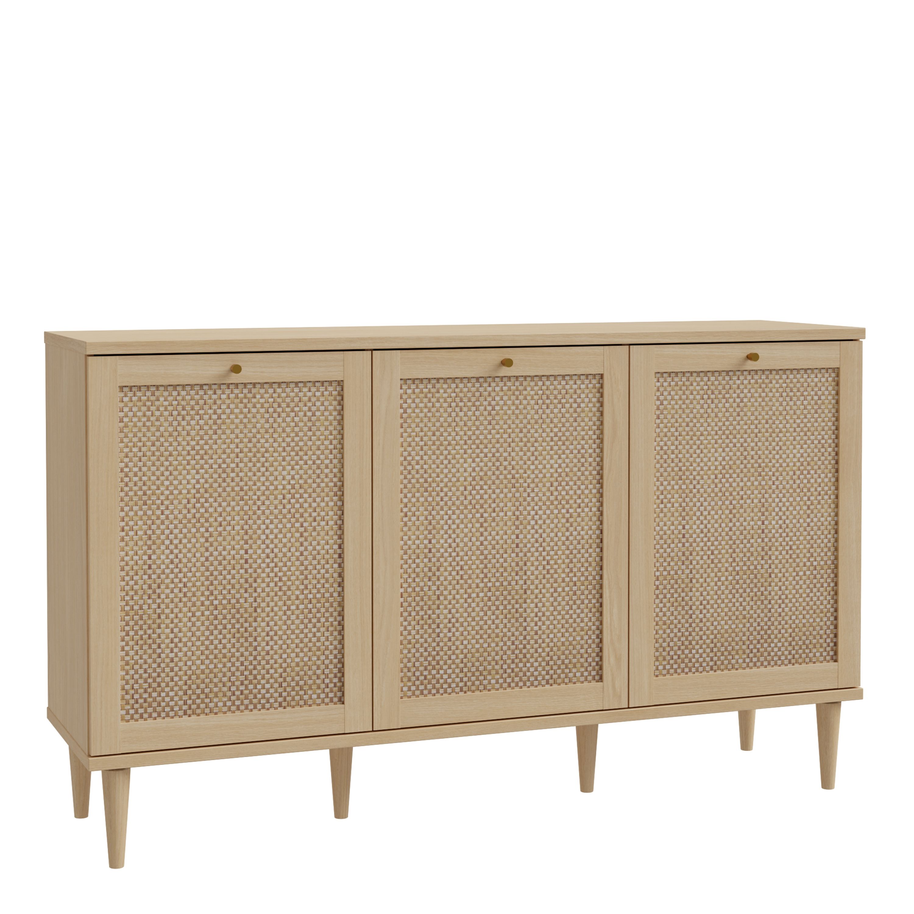 Calasetta 3 Door Sideboard Buffet Unit In Rattan finish - Price Crash Furniture