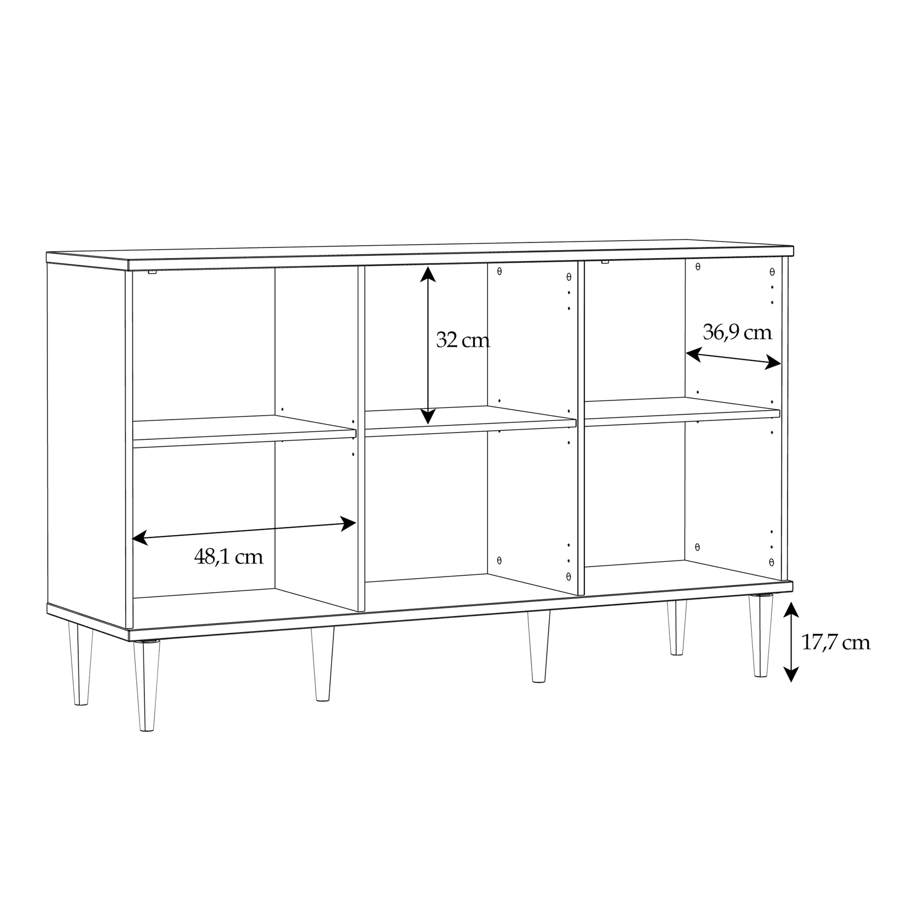 Calasetta 3 Door Sideboard Buffet Unit In Rattan finish - Price Crash Furniture