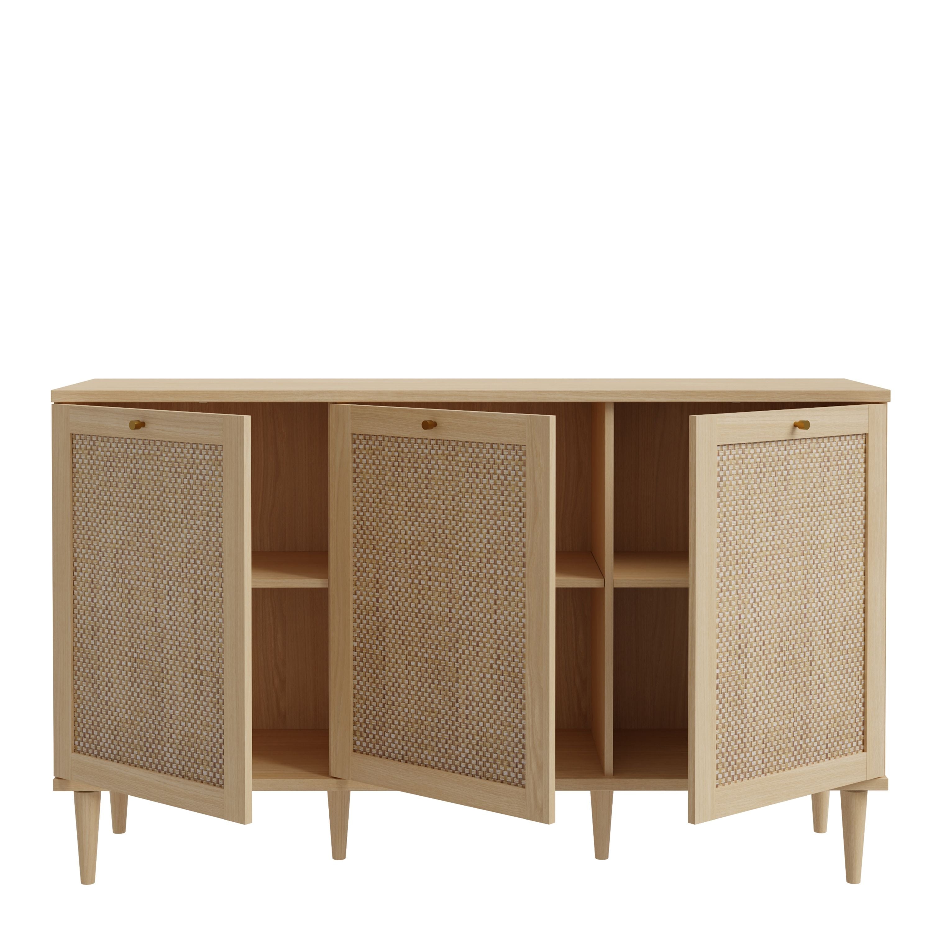 Calasetta 3 Door Sideboard Buffet Unit In Rattan finish - Price Crash Furniture