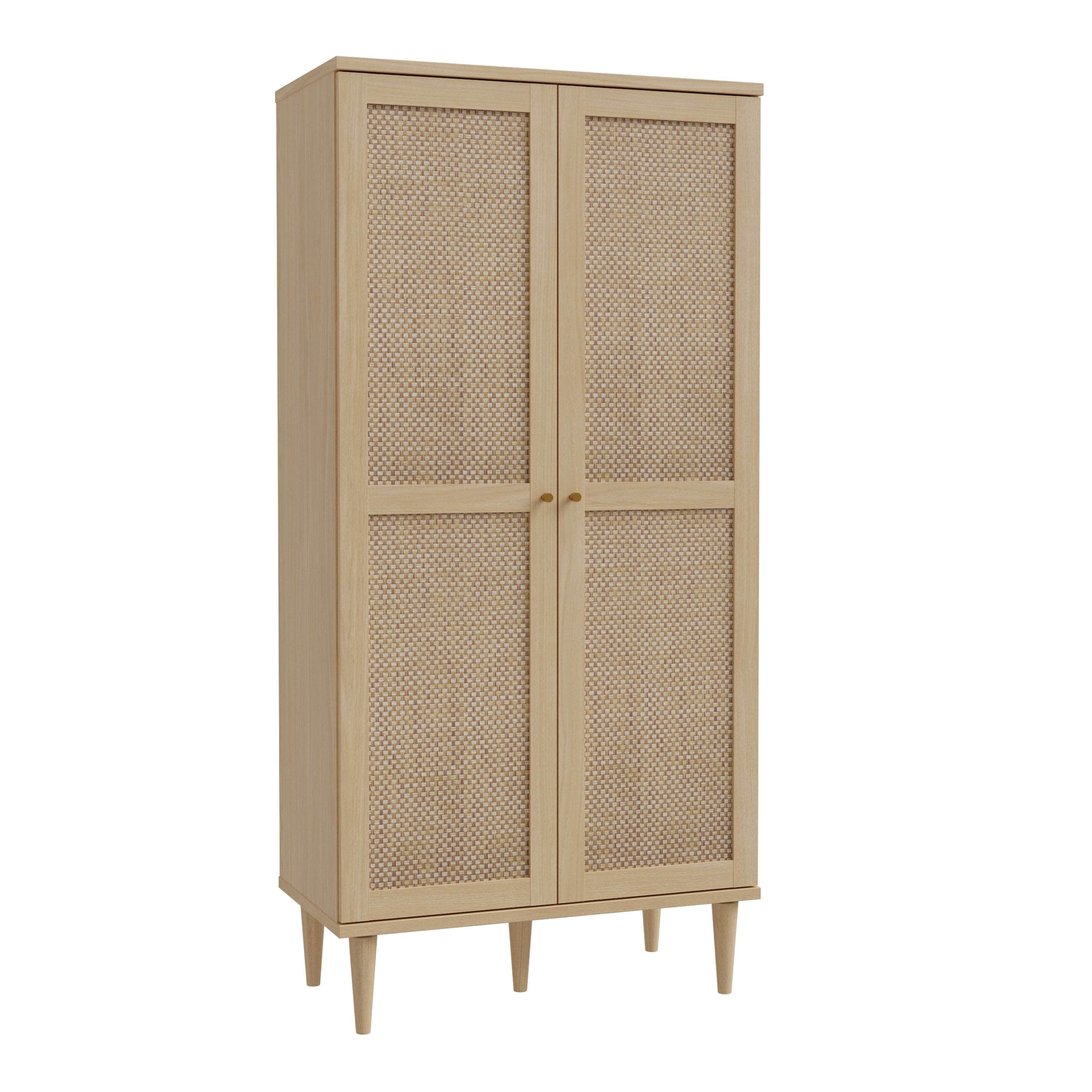 Calasetta 2 Door Display Cabinet Cupboard In Rattan - Price Crash Furniture