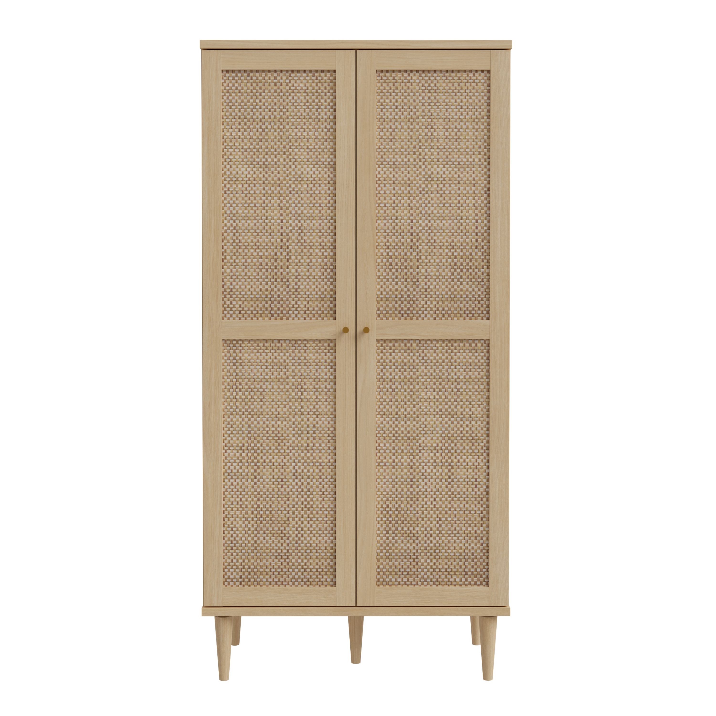 Calasetta 2 Door Display Cabinet Cupboard In Rattan - Price Crash Furniture