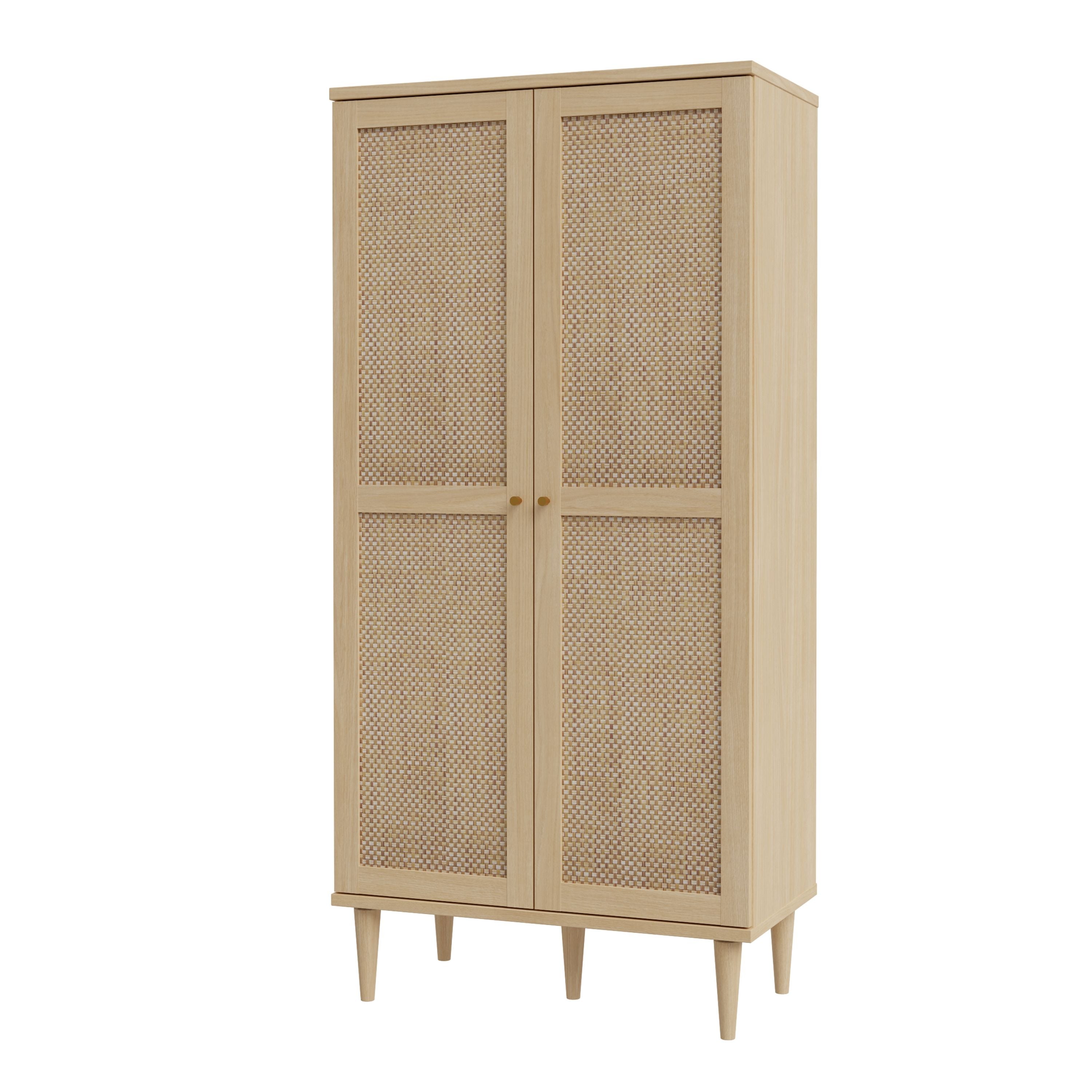 Calasetta 2 Door Display Cabinet Cupboard In Rattan - Price Crash Furniture