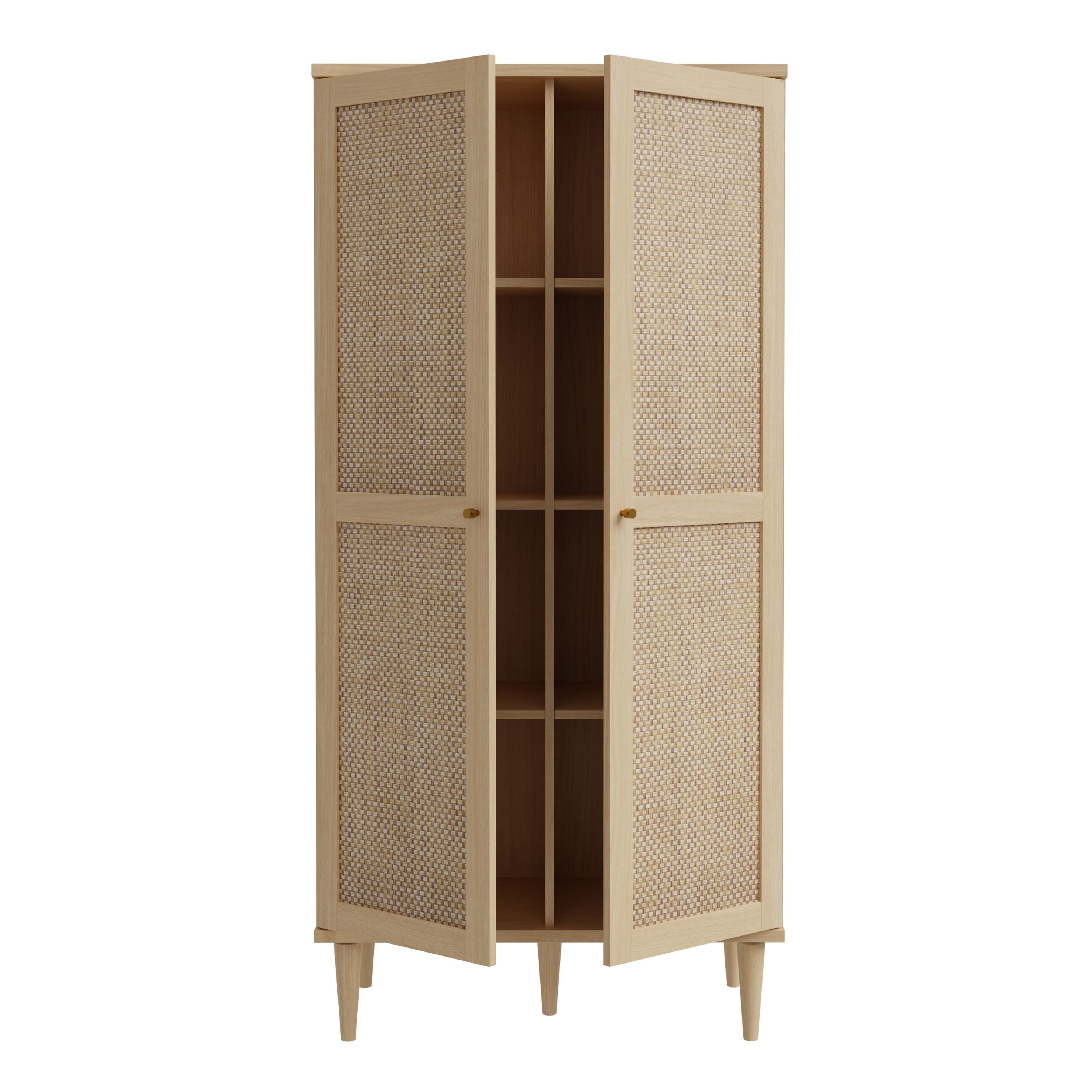 Calasetta 2 Door Display Cabinet Cupboard In Rattan - Price Crash Furniture