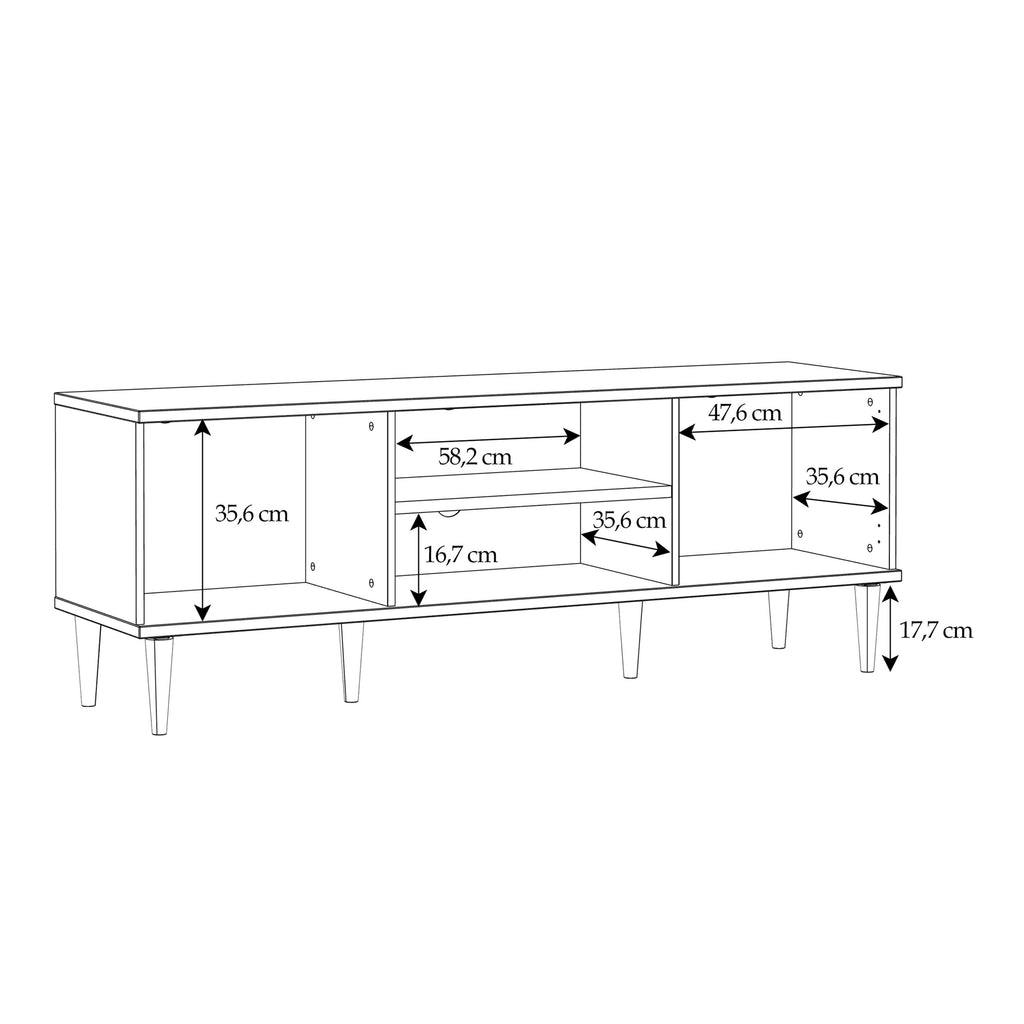 Calasetta 2 Door 1 Shelf TV Cabinet In Light Oak & Rattan - Price Crash Furniture