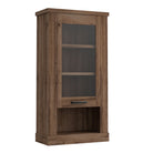 Corona 1 Door Wall Mounted Display Cabinet Shelving in Tabak Oak - Price Crash Furniture