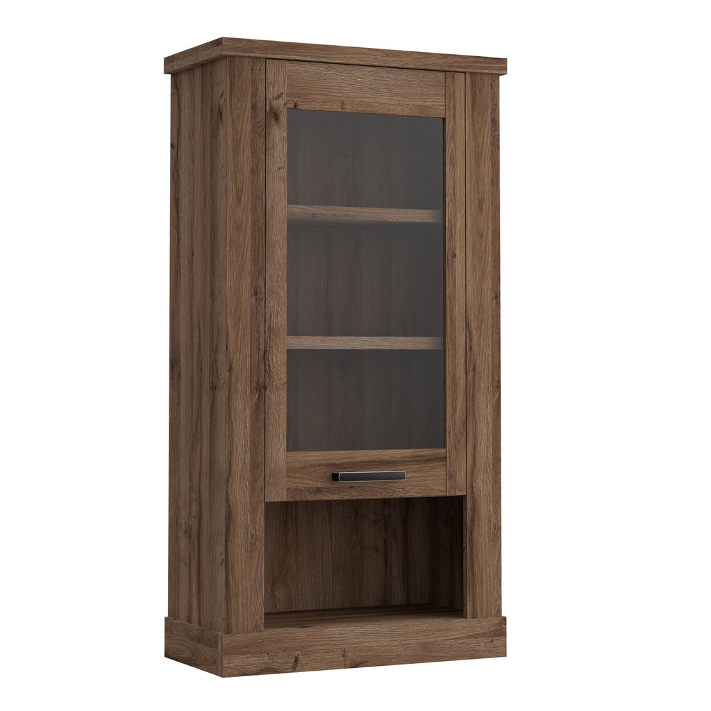 Corona 1 Door Wall Display Cabinet In Tabak Oak - Price Crash Furniture