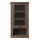 Corona 1 Door Wall Mounted Display Cabinet Shelving in Tabak Oak - Price Crash Furniture