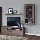 Corona 1 Door Wall Mounted Display Cabinet Shelving in Tabak Oak - Price Crash Furniture