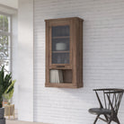 Corona 1 Door Wall Mounted Display Cabinet Shelving in Tabak Oak - Price Crash Furniture