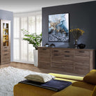 Corona Large Wide 4 Door 2 Drawer Sideboard Buffet Unit In Tabak Oak - Price Crash Furniture