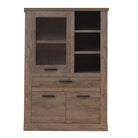 Corona 1 Door 1 Drawer 3 Shelf Display Cabinet Unit In Tabak Oak - Price Crash Furniture