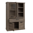 Corona 1 Door 1 Drawer 3 Shelf Display Cabinet Unit In Tabak Oak - Price Crash Furniture