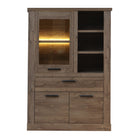 Corona 1 Door 1 Drawer 3 Shelf Display Cabinet Unit In Tabak Oak - Price Crash Furniture