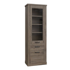 Corona 2 Door 1 Drawer 3 Shelf Narrow Display Cabinet Unit Tabak Oak - Price Crash Furniture