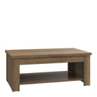 Corona Rising Coffee Table With Shelf In Tabak Oak - Price Crash Furniture