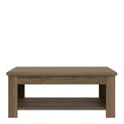 Corona Rising Coffee Table With Shelf In Tabak Oak - Price Crash Furniture