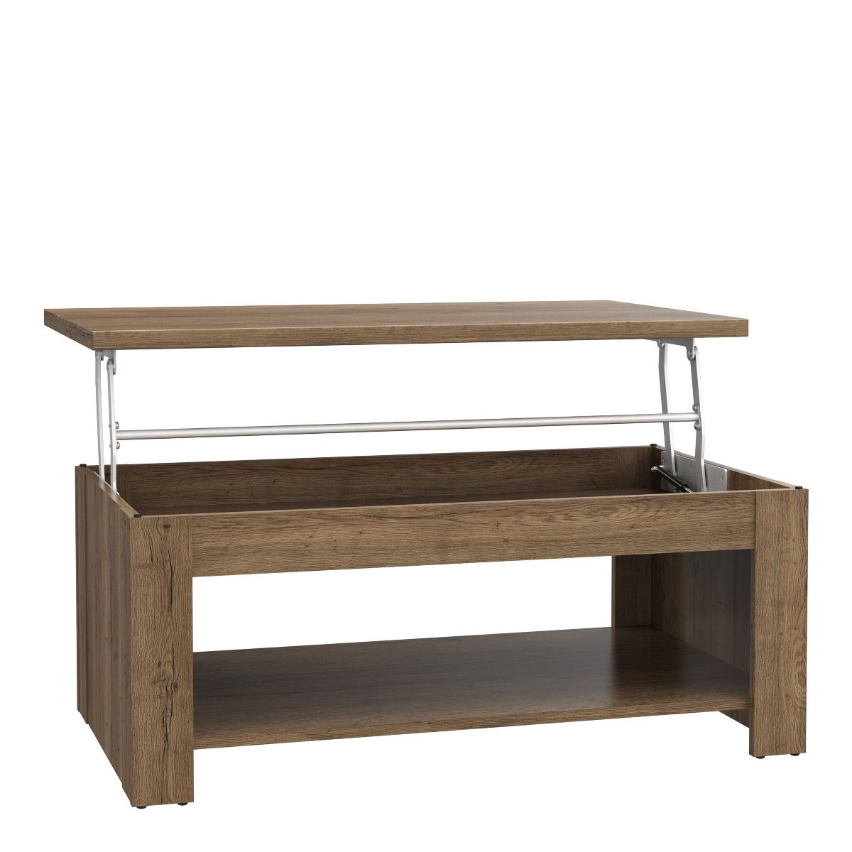 Corona Rising Coffee Table With Shelf In Tabak Oak - Price Crash Furniture