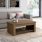 Corona Rising Coffee Table With Shelf In Tabak Oak - Price Crash Furniture