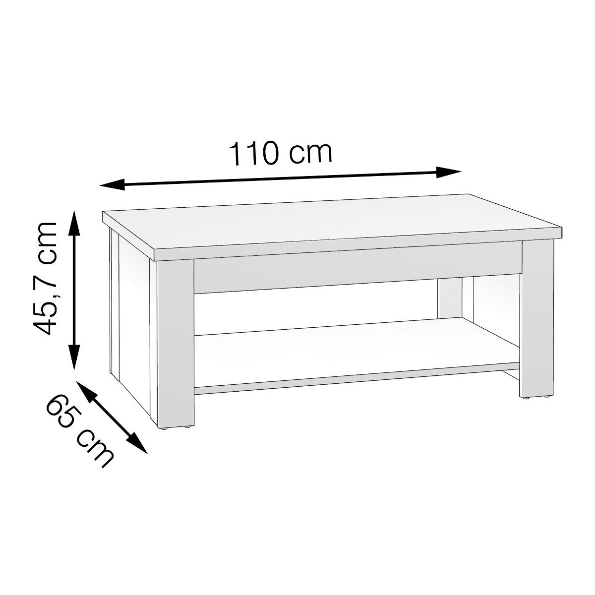 Corona Rising Coffee Table With Shelf In Tabak Oak - Price Crash Furniture