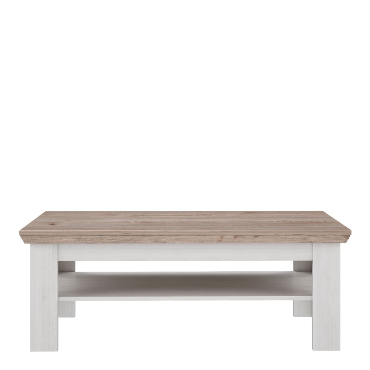 Illopa Coffee Table with Shelf In Oak & White - Price Crash Furniture