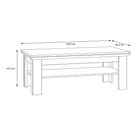 Illopa Coffee Table with Shelf In Oak & White - Price Crash Furniture