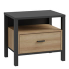 High Rock Side End Lamp Table In Matt Black & Riviera Oak - Price Crash Furniture