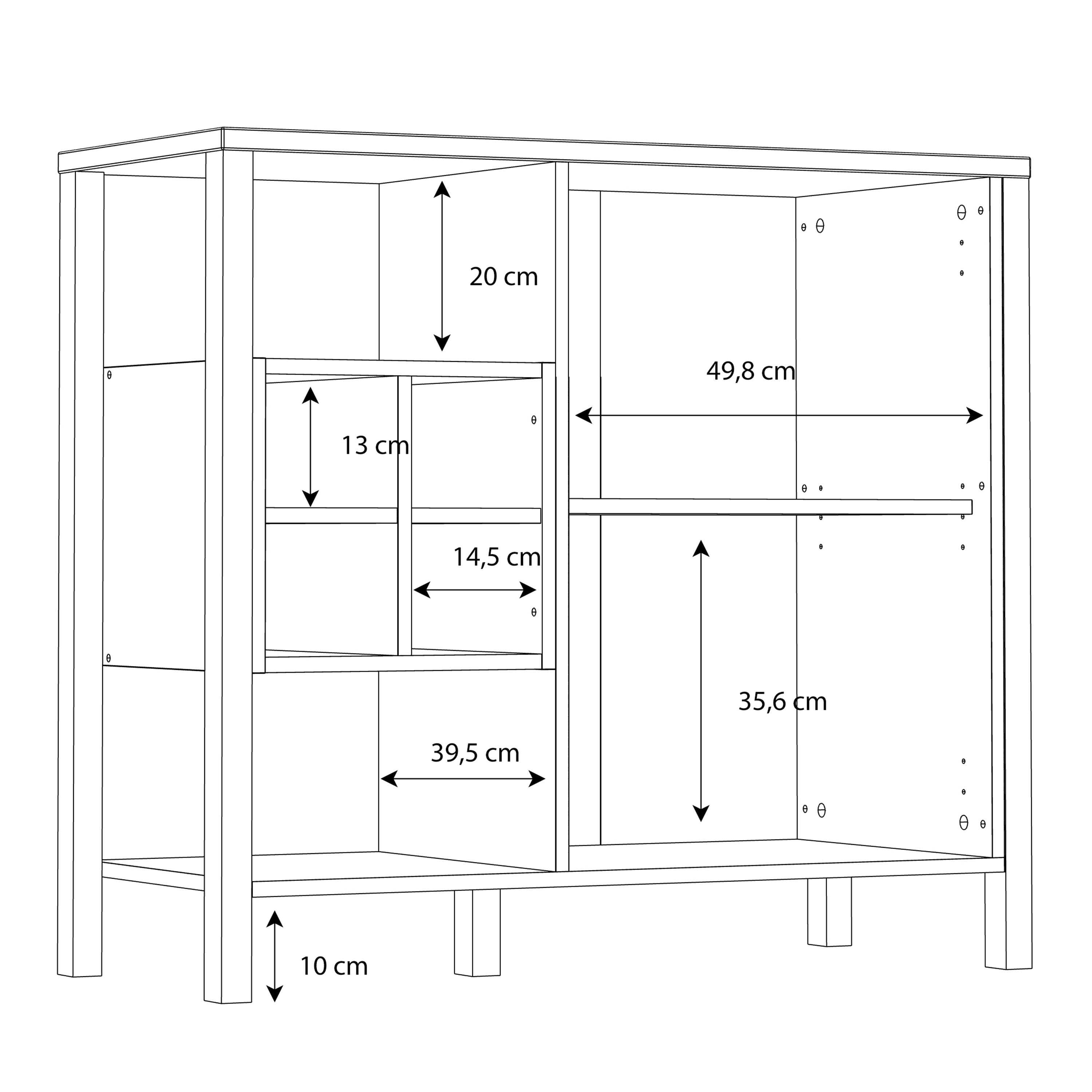 High Rock Storage Unit Display Cabinet In Matt Black and Riviera Oak - Price Crash Furniture