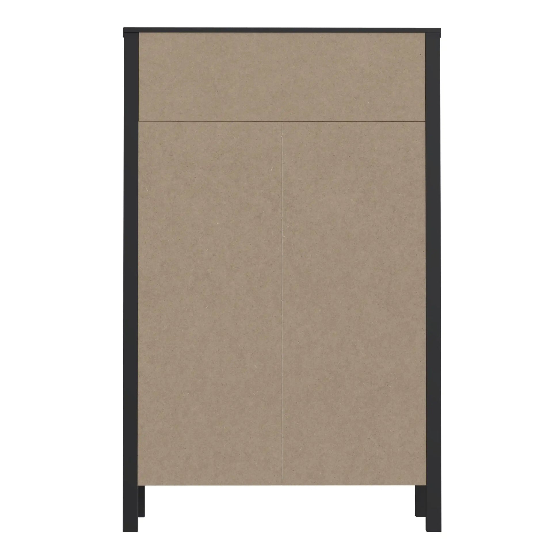 High Rock 4 Drawer Chest Of Drawers In Matt Black and Riviera Oak - Price Crash Furniture