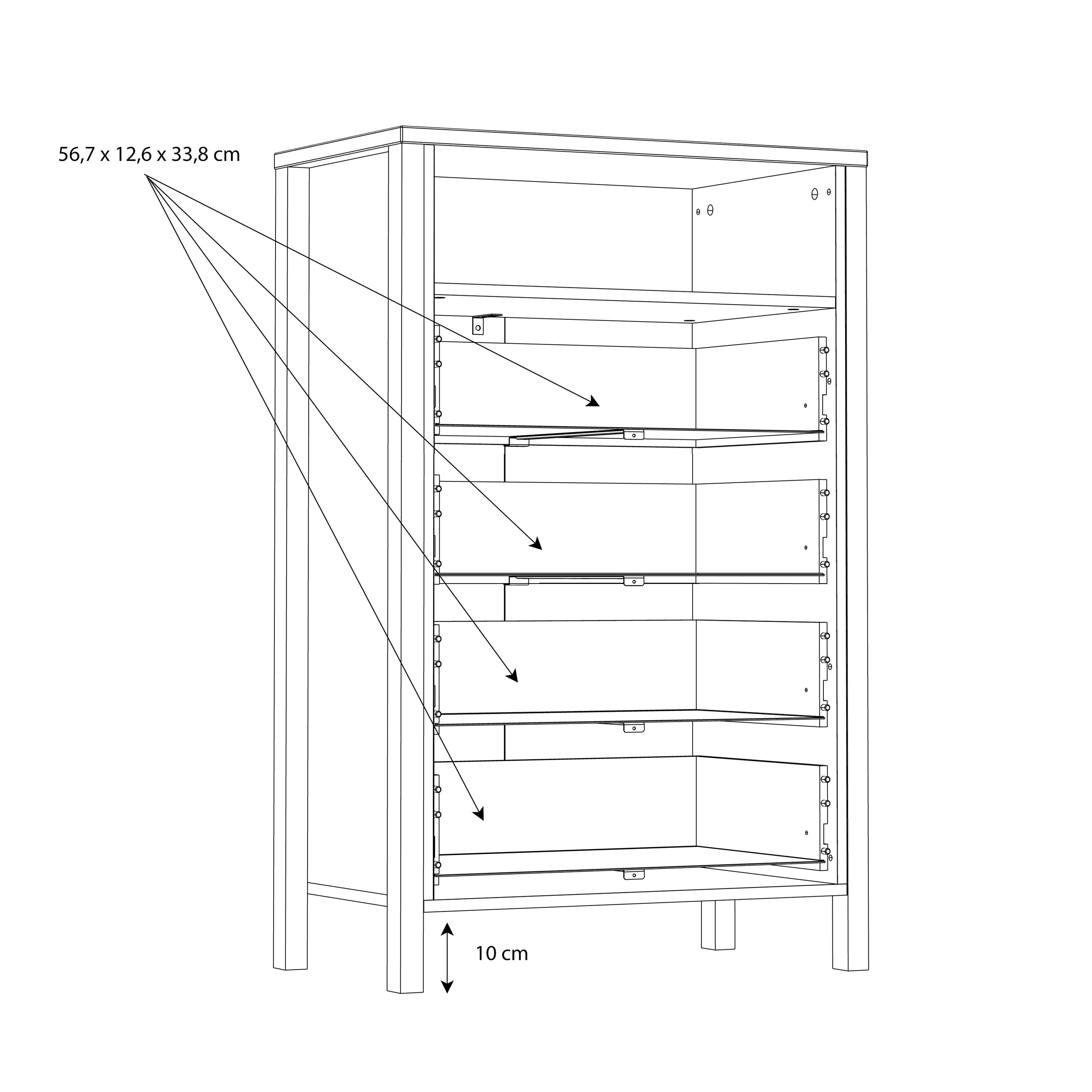 High Rock 4 Drawer Chest Of Drawers In Matt Black and Riviera Oak - Price Crash Furniture