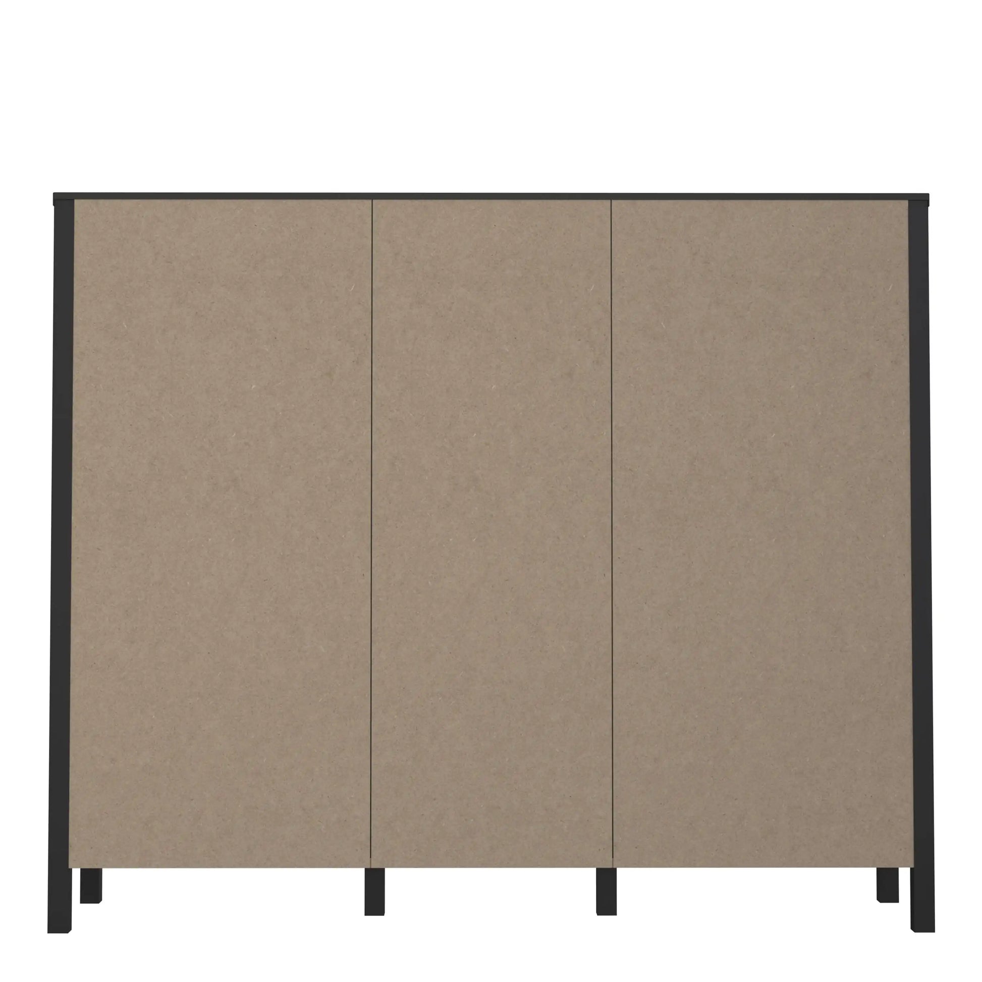 High Rock Wide Sideboard Dresser Display Unit In Matt Black & Riviera Oak - Price Crash Furniture