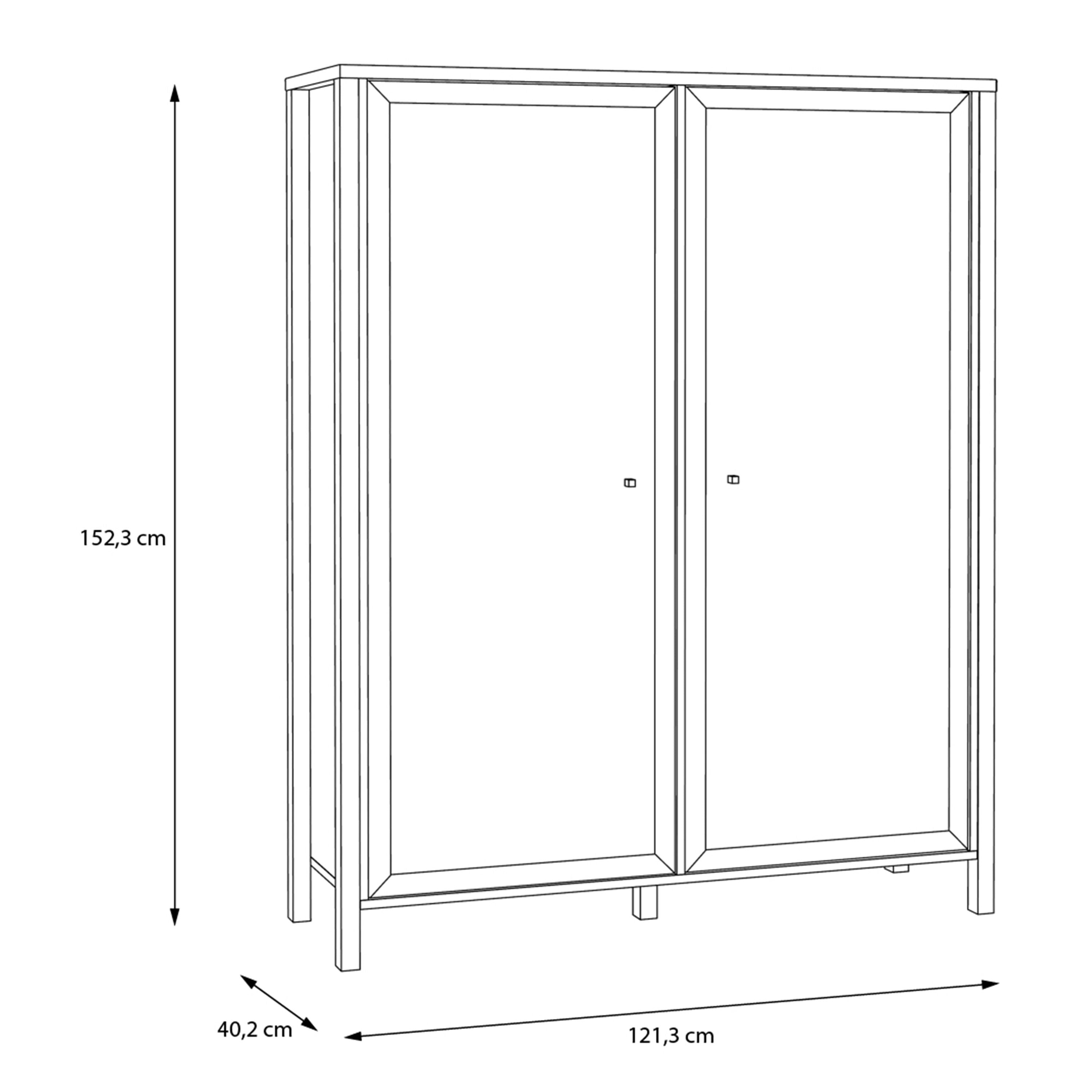 High Rock Extra Wide Display Cabinet Unit In Matt Black and Riviera Oak - Price Crash Furniture