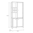 High Rock Display Cabinet Unit In Matt Black & Riviera Oak - Price Crash Furniture