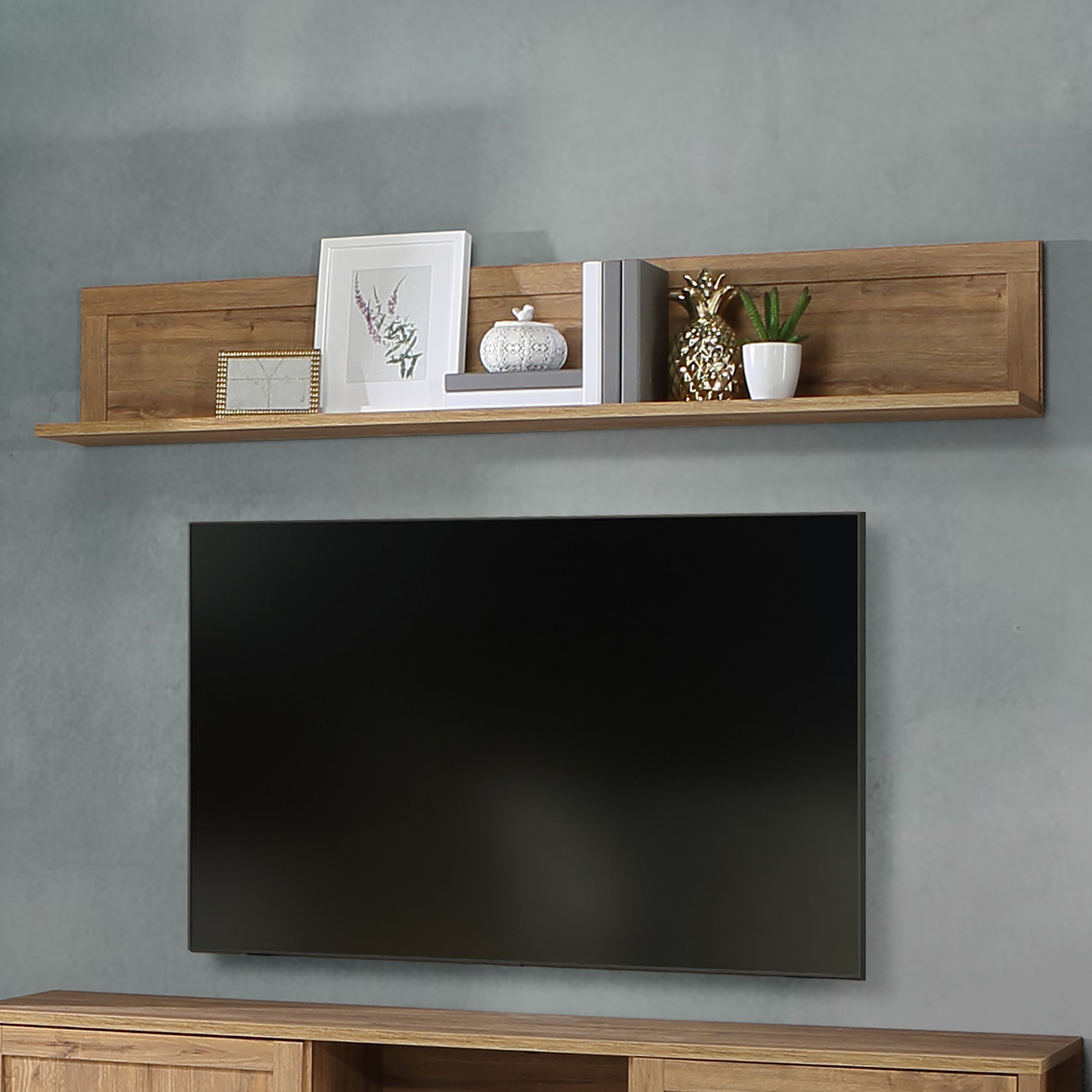 Malte Brun Wall Shelf In Waterford Oak - Price Crash Furniture