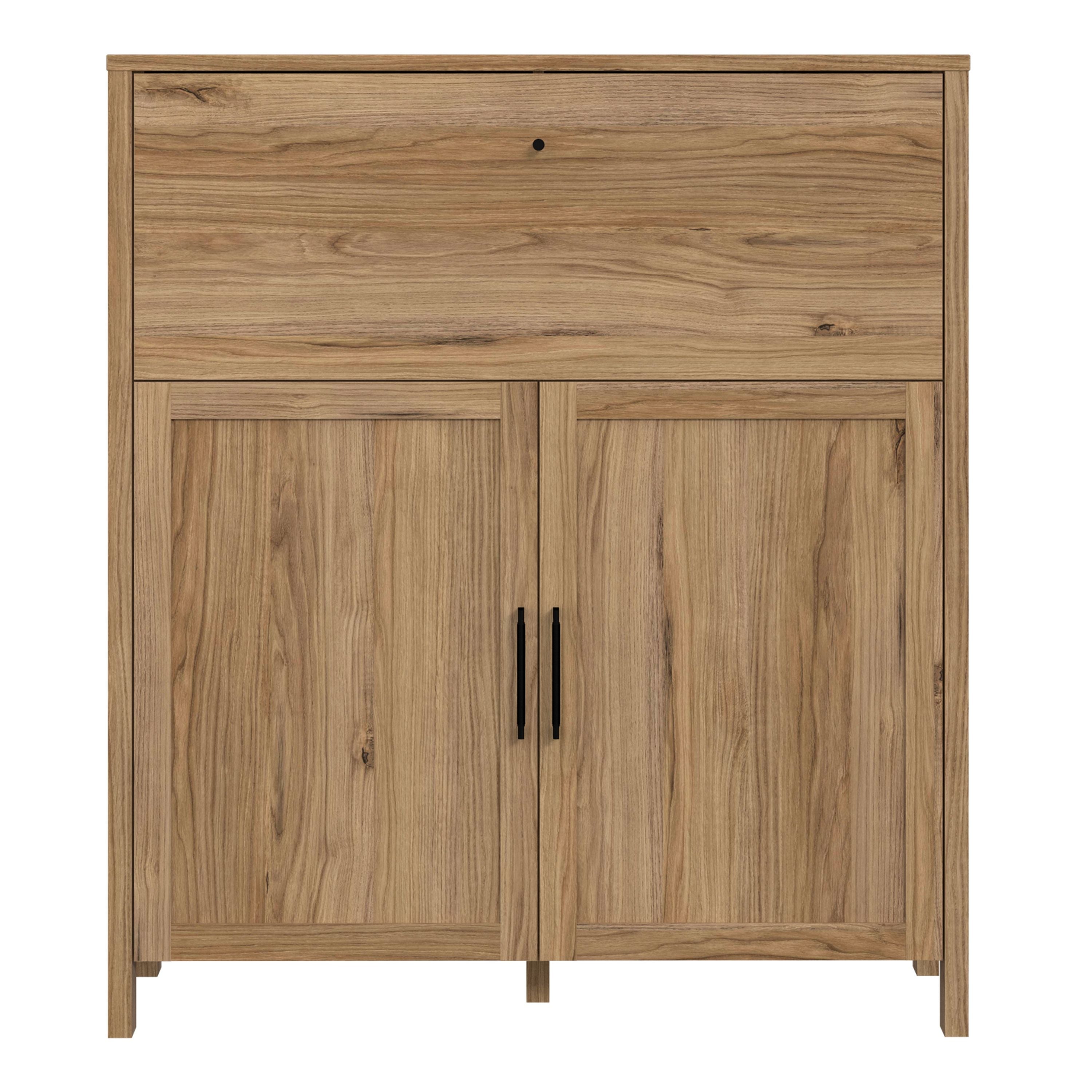 Malte Brun Bar Chest Sideboard Unit In Waterford Oak - Price Crash Furniture