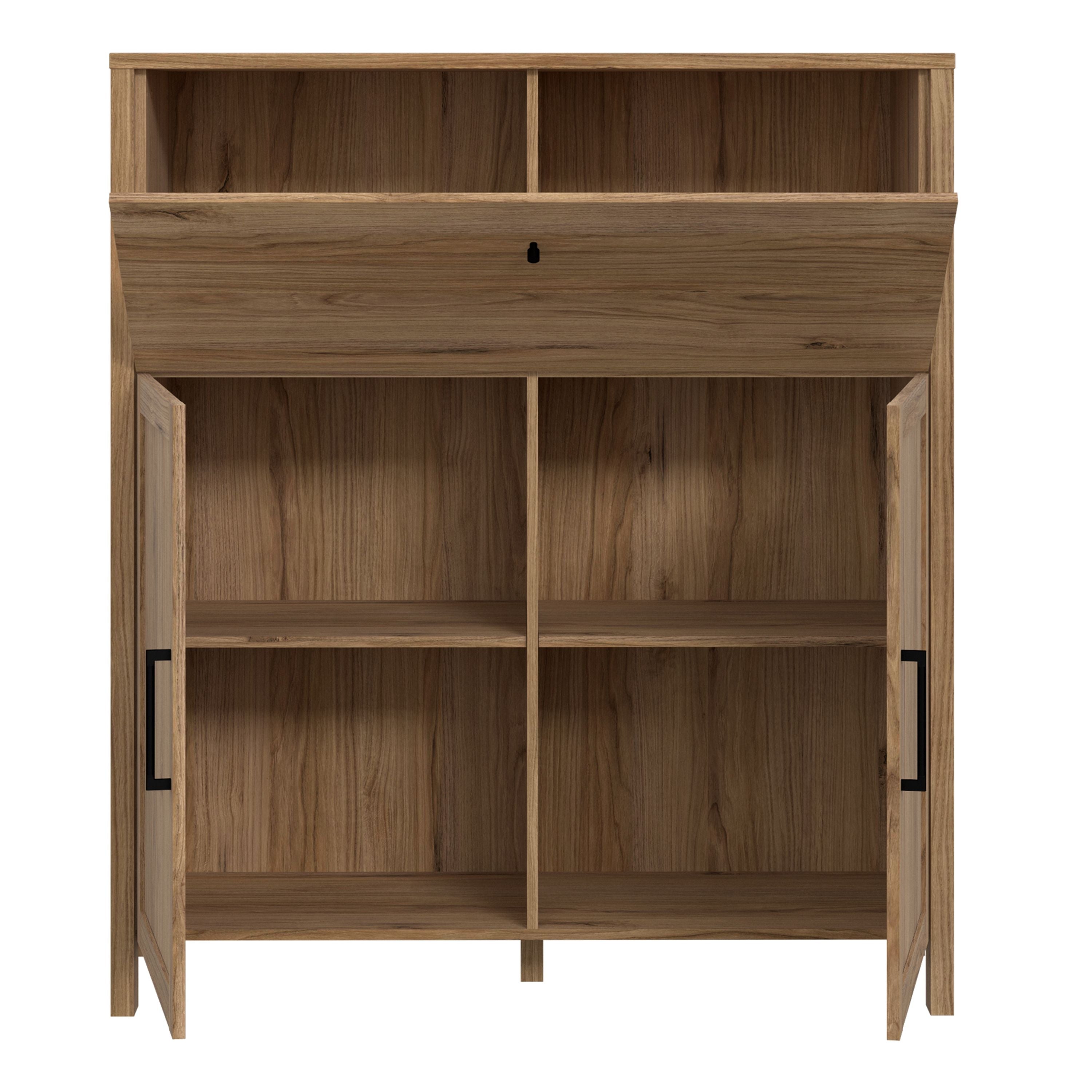 Malte Brun Bar Chest Sideboard Unit In Waterford Oak - Price Crash Furniture