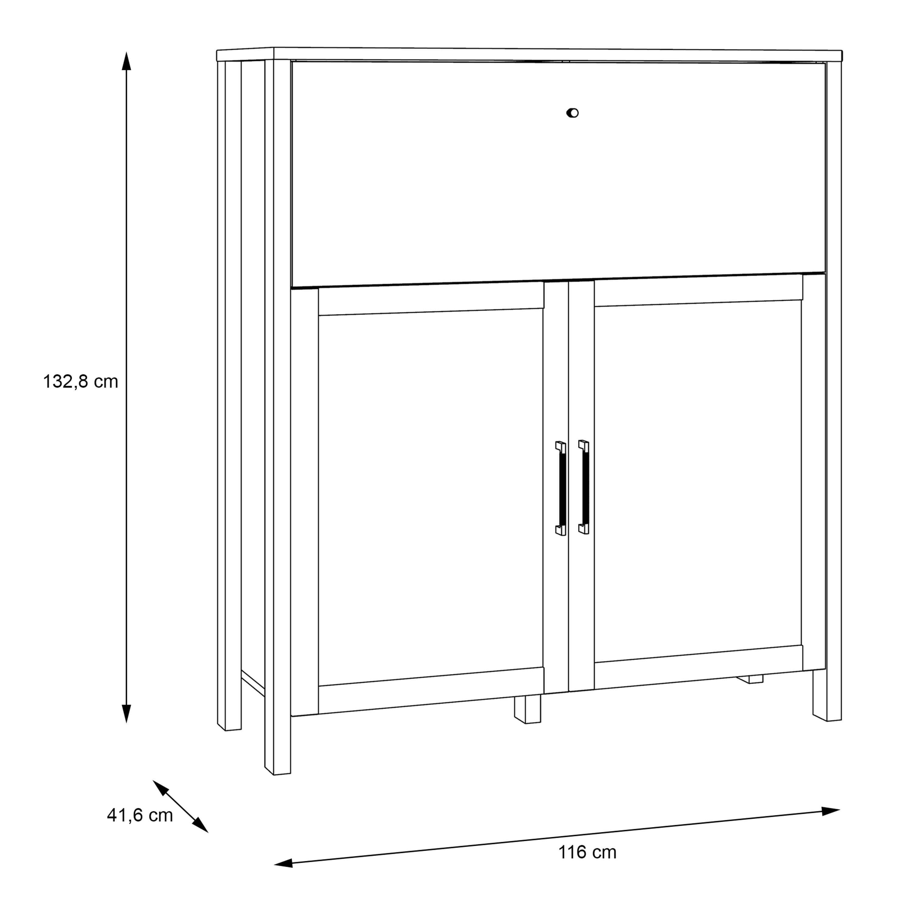 Malte Brun Bar Chest Sideboard Unit In Waterford Oak - Price Crash Furniture