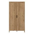 Malte Brun Double Wardrobe with Shelves In Waterford Oak - Price Crash Furniture