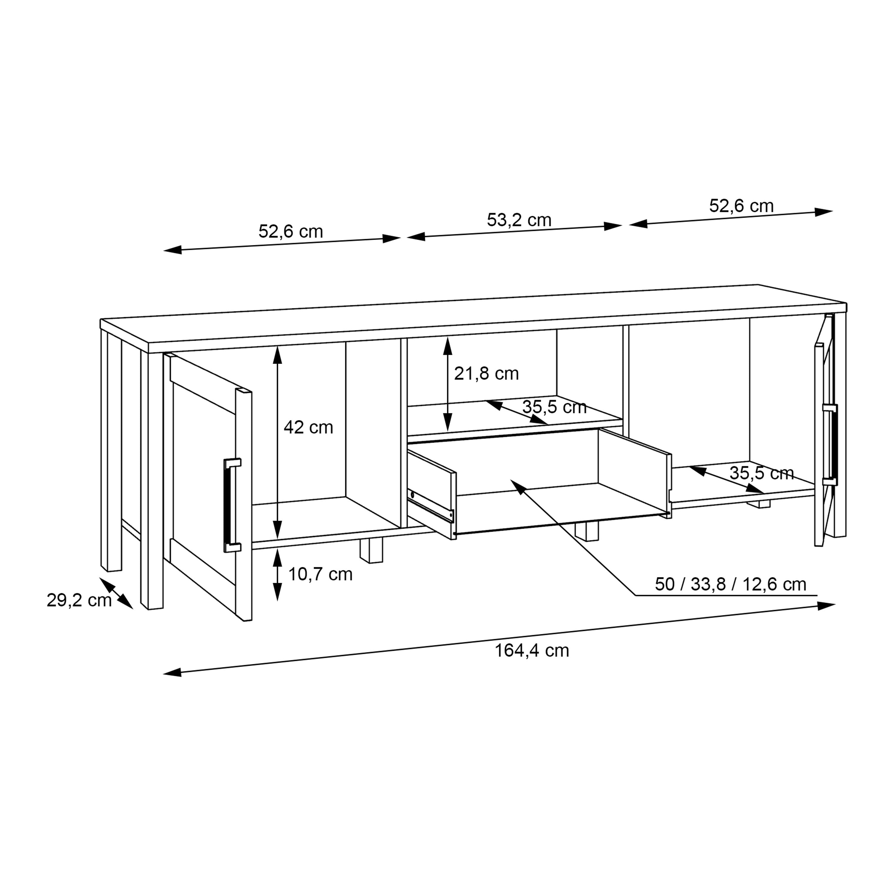 Malte Brun TV Unit Stand In Waterford Oak - Price Crash Furniture