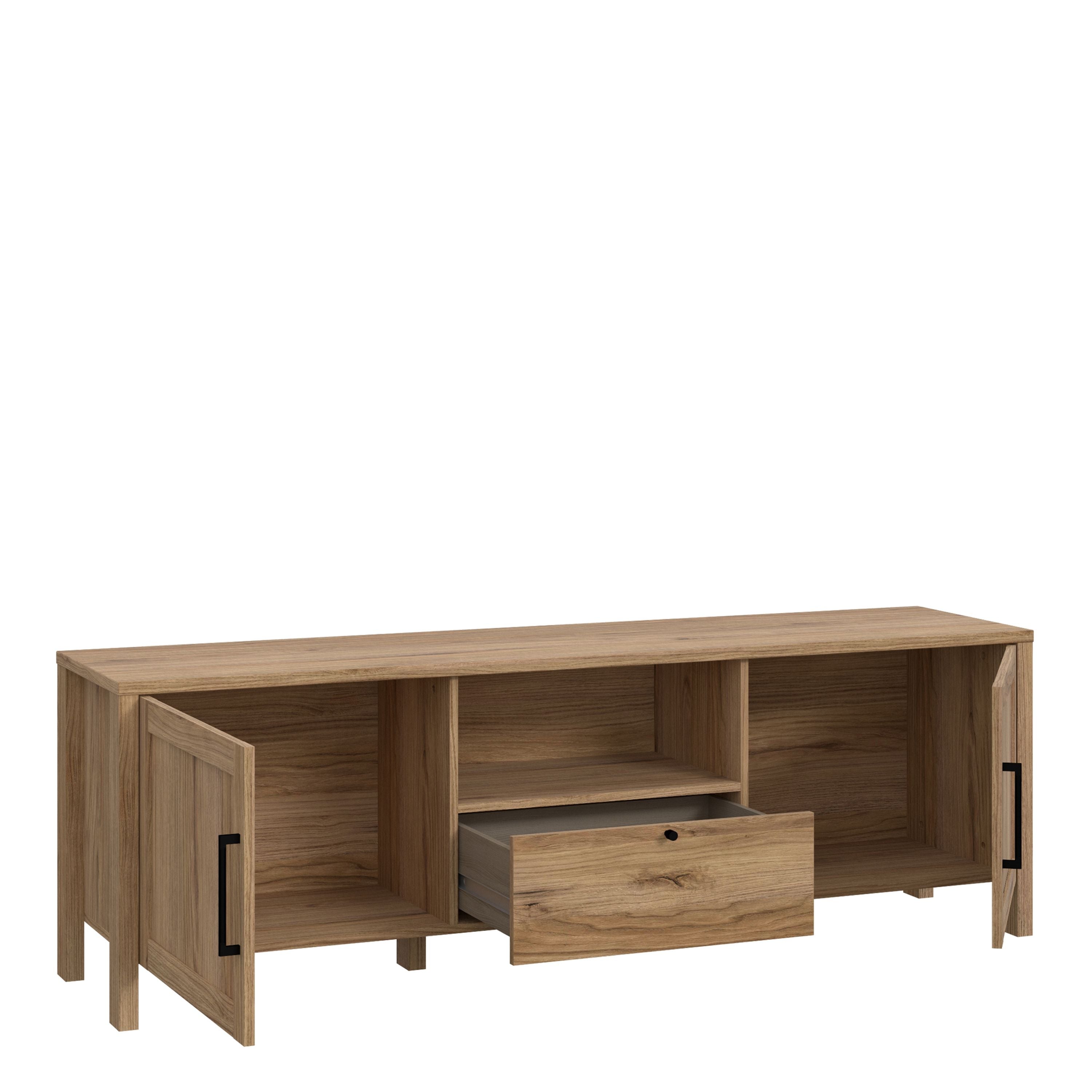 Malte Brun TV Unit Stand In Waterford Oak - Price Crash Furniture