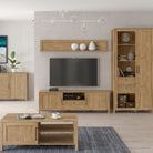 Malte Brun TV Unit Stand In Waterford Oak - Price Crash Furniture